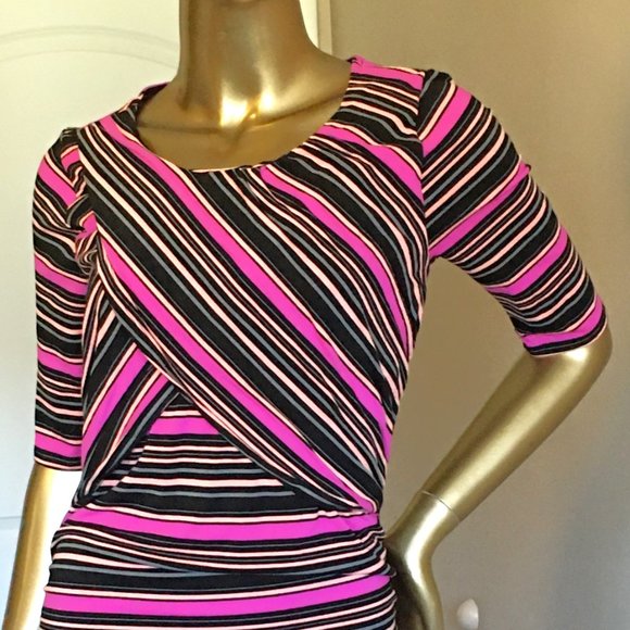 LIZ LANGE) MATERNITY 3/4 Sleeve Stretch Dress - Picture 3 of 9